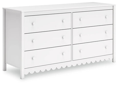 Juego de dormitorio juvenil con plataforma Hallityn en color blanco