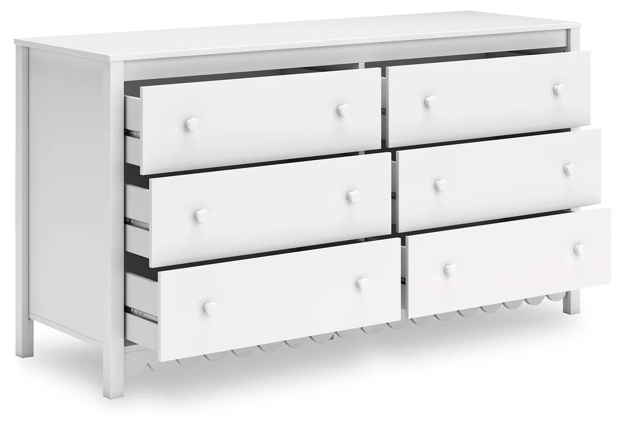 Juego de dormitorio juvenil con plataforma Hallityn en color blanco