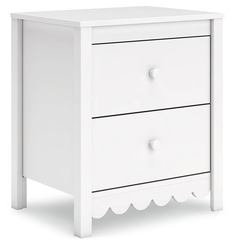 Juego de dormitorio juvenil con plataforma Hallityn en color blanco