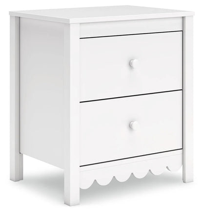 Juego de dormitorio juvenil con plataforma Hallityn en color blanco