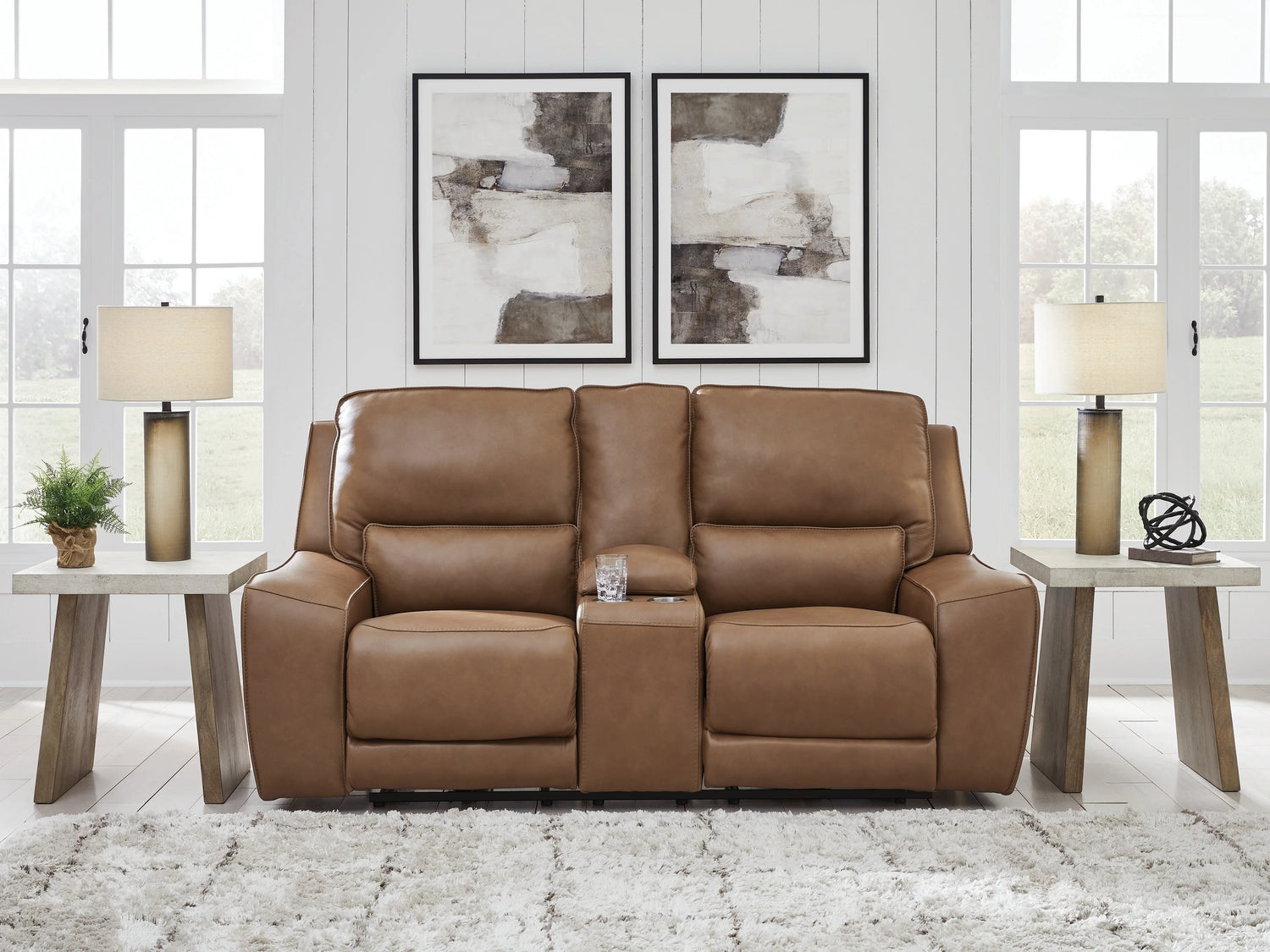 DeepWakes Caramel Modular Power Reclining Sectional