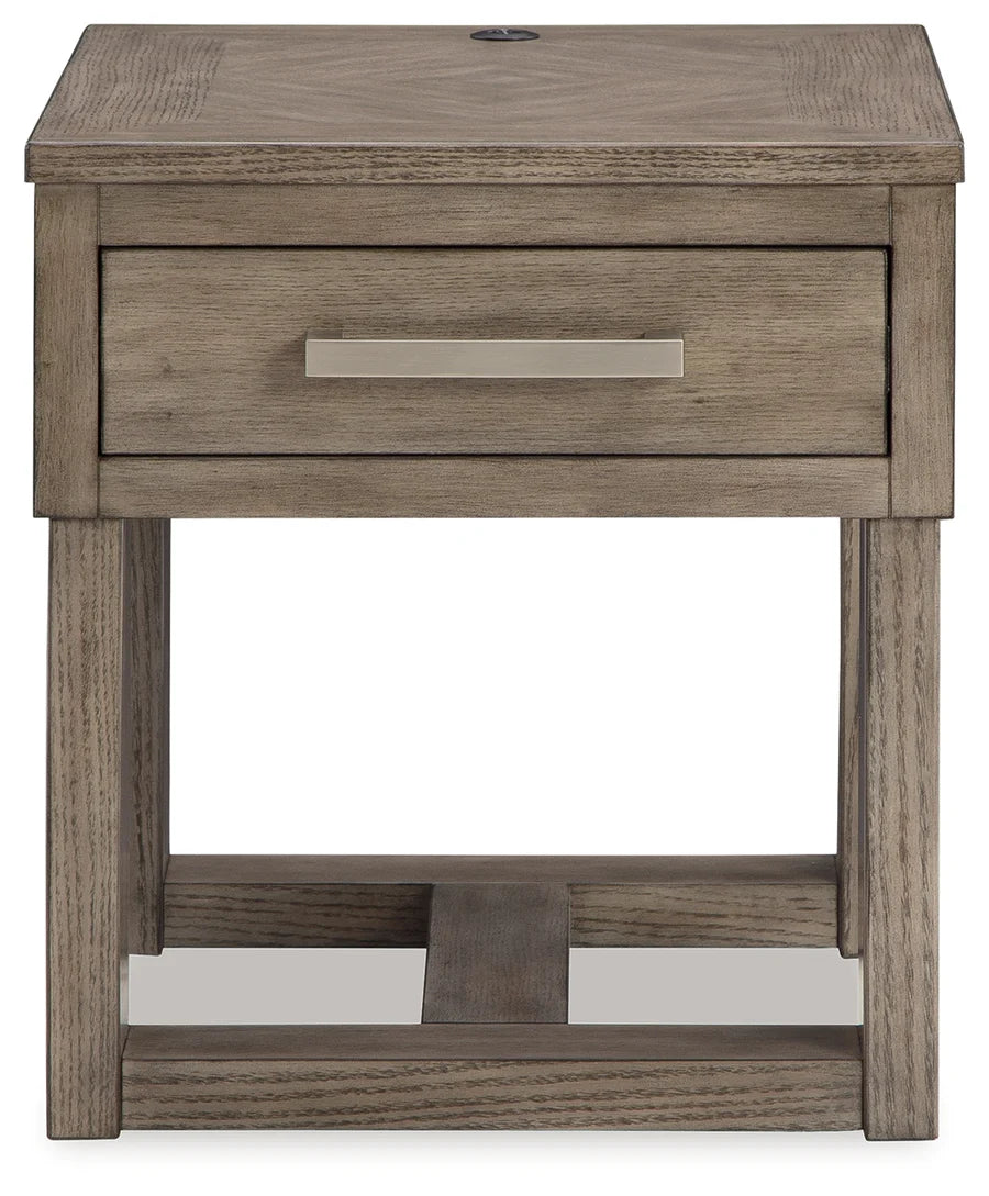 Loyaska Grayish Brown End Table