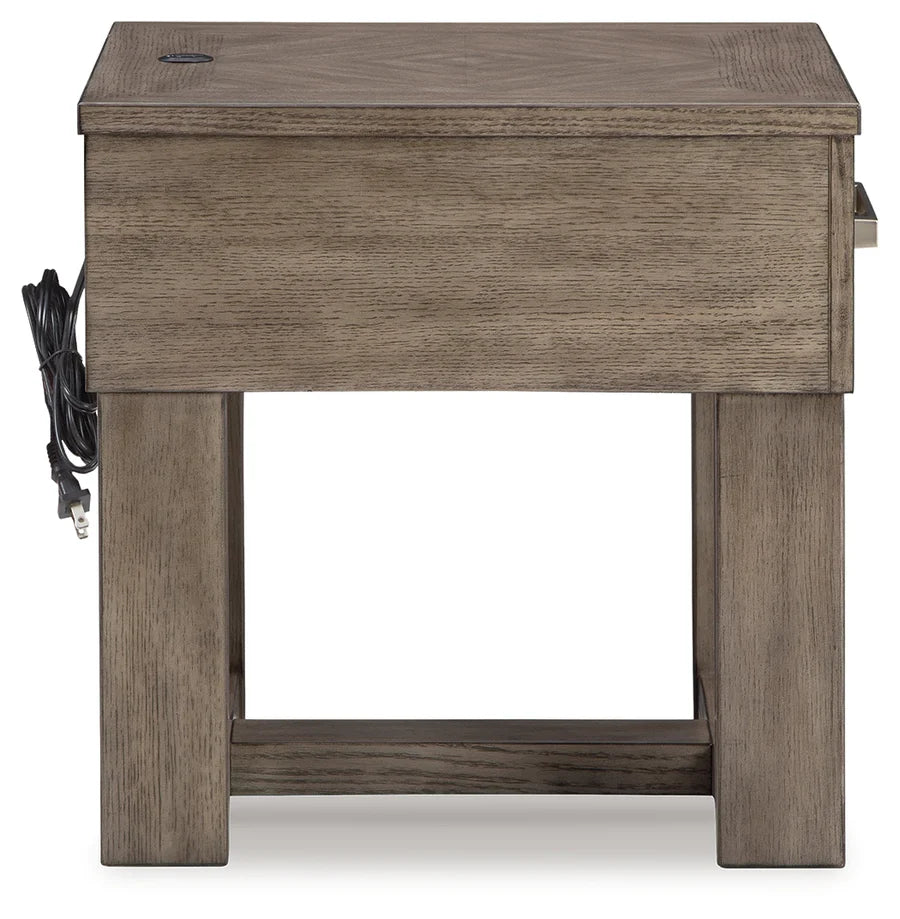 Loyaska Grayish Brown End Table