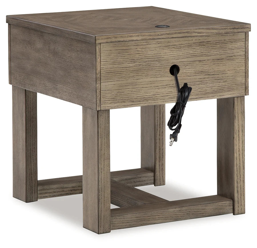 Loyaska Grayish Brown End Table
