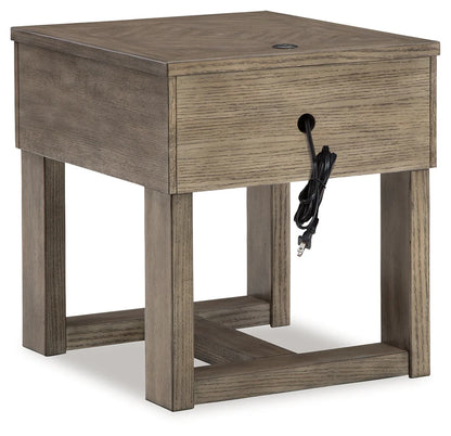 Loyaska Grayish Brown End Table