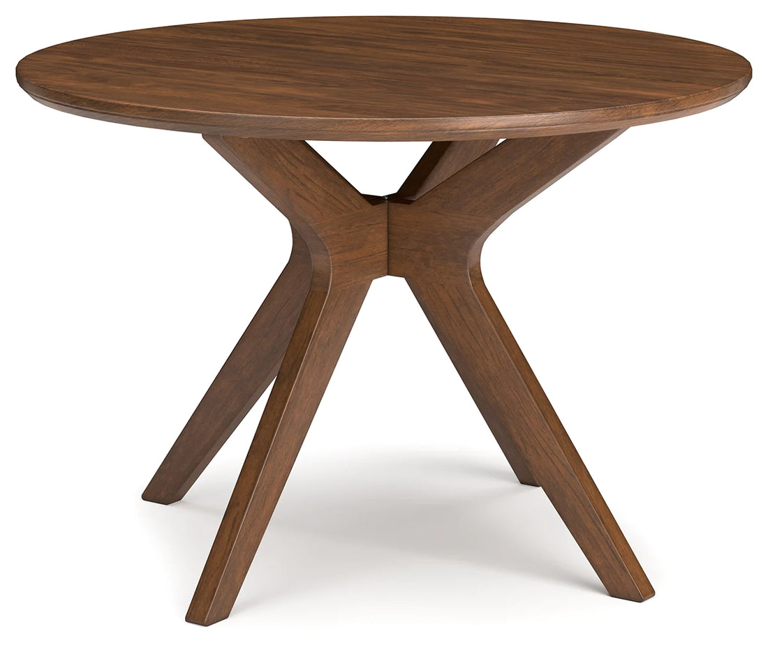 Lyncott Brown Round Dining Table