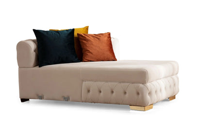 Matilda Tufted Ivory Velvet Double Chaise Sectional Sofa