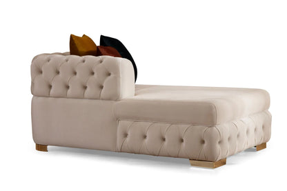 Matilda Tufted Ivory Velvet Double Chaise Sectional Sofa