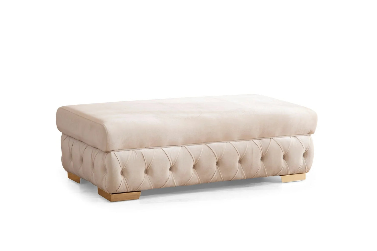 Matilda Tufted Ivory Velvet Double Chaise Sectional Sofa