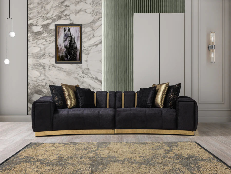 Michelle Velvet Curved Sectional