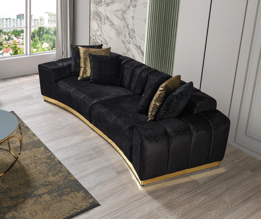 Michelle Velvet Curved Sectional