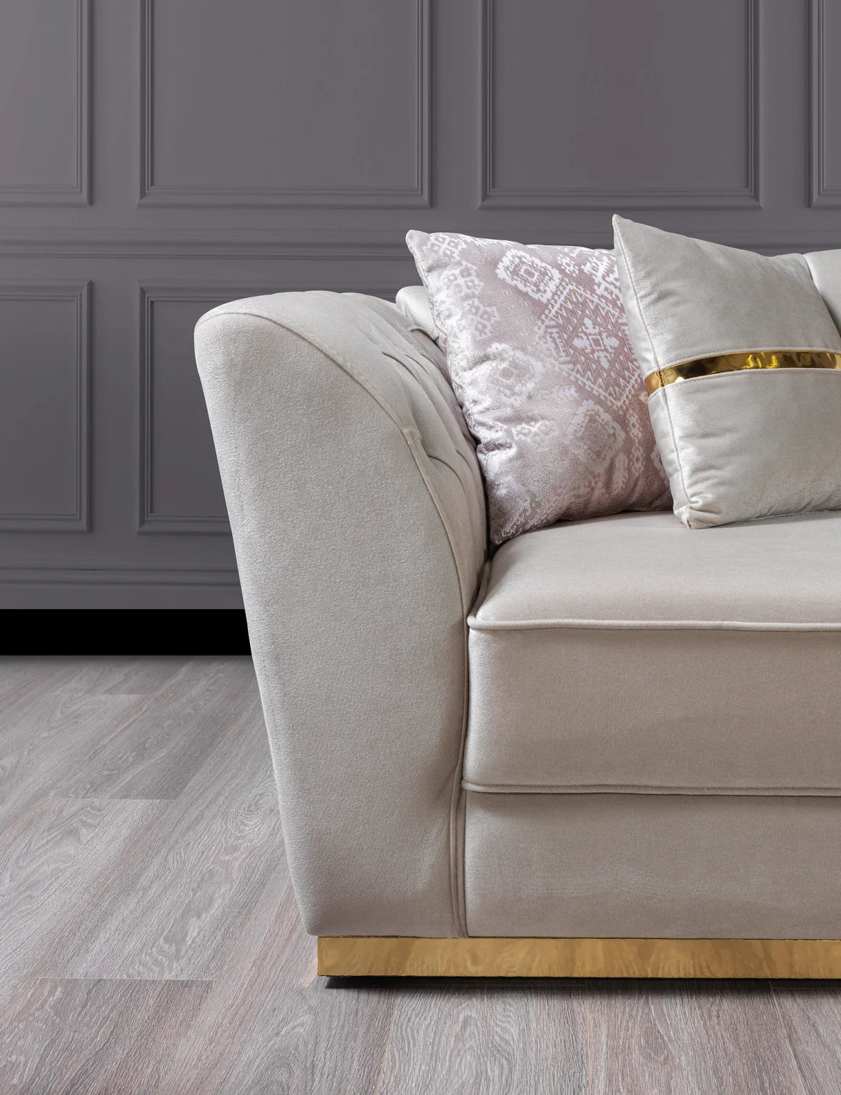 Milena Ivory Velvet Sofa &amp; Loveseat