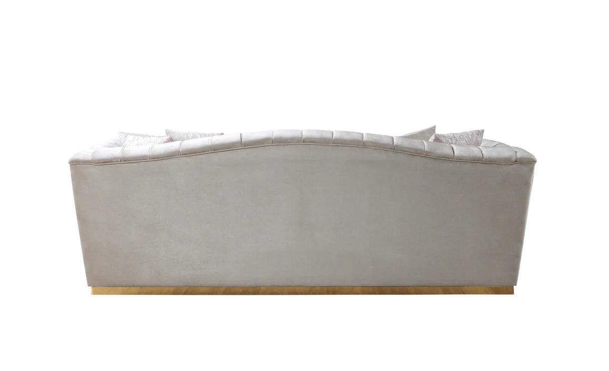 Milena Ivory Velvet Sofa &amp; Loveseat
