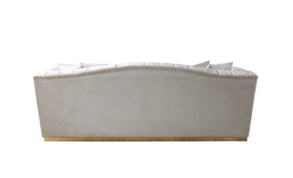 Milena Ivory Velvet Sofa &amp; Loveseat