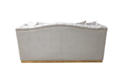 Milena Ivory Velvet Sofa &amp; Loveseat