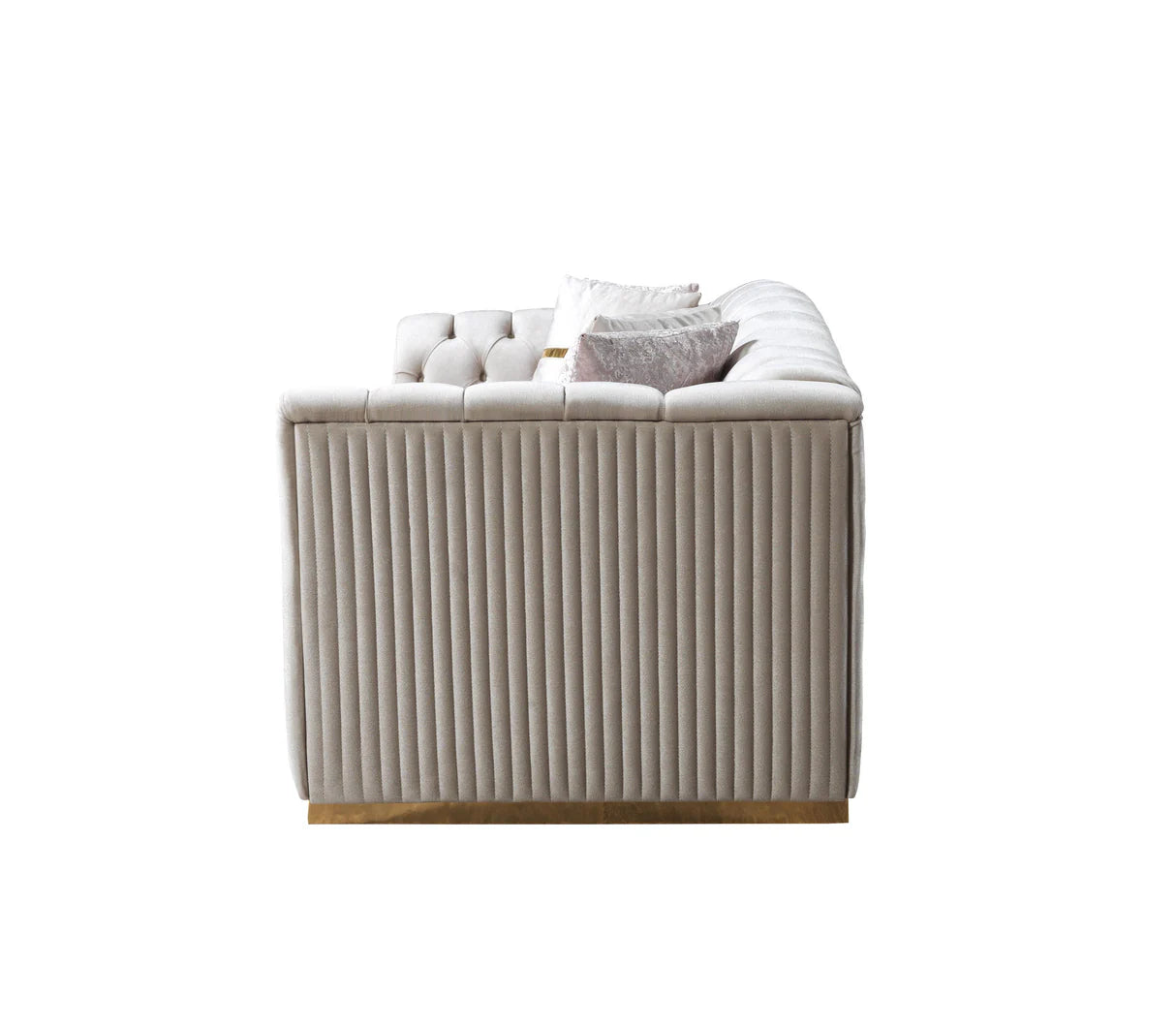Milena Ivory Velvet Sofa &amp; Loveseat