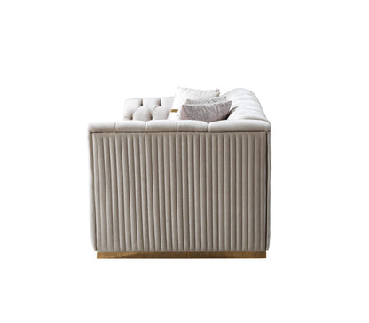 Milena Ivory Velvet Sofa &amp; Loveseat