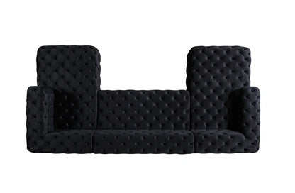 Neva Black Velvet Double Chaise Sectional