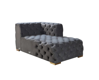 Neva Black Velvet Double Chaise Sectional