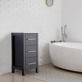 12 in Bathroom Cabinet 3 Drawer Side Storage Organizer in Espresso - Decohub Home