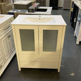Brescia 30 in. W x 18 in. D x 36 in. H Bath Vanity In White with Vanity Top in White with White Basin and Mirror - Decohub Home