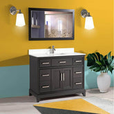 Genoa 60 in. Bath Vanity in Espresso with Vanity Top an Mirror - Decohub Home