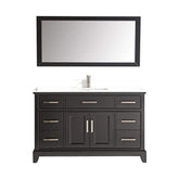 Genoa 60 in. Bath Vanity in Espresso with Vanity Top an Mirror - Decohub Home