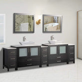 108 in. Double Sink Bathroom Vanity Combo Set in Espresso - Decohub Home