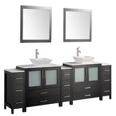 108 in. Double Sink Bathroom Vanity Combo Set in Espresso - Decohub Home