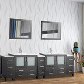 108 in. Double Sink Modern Bathroom Vanity Compact Set in Espresso - Decohub Home
