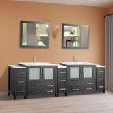 108 in. Double Sink Modern Bathroom Vanity Compact Set in Espresso - Decohub Home