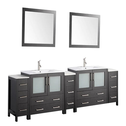 108 in. Double Sink Modern Bathroom Vanity Compact Set in Espresso - Decohub Home