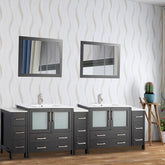 108 in. Double Sink Modern Bathroom Vanity Compact Set in Espresso - Decohub Home