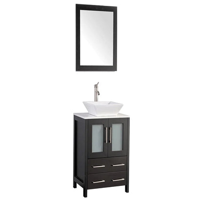 24 in. Single Sink Bathroom Vanity Combo Set in Espresso - Decohub Home