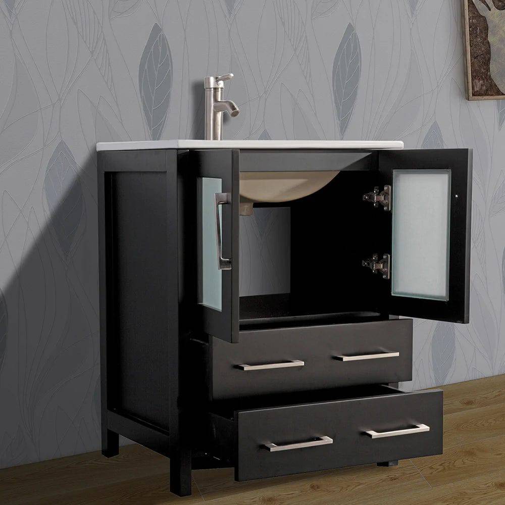 24 in. Single Sink Bathroom Vanity Compact Set in Espresso - Decohub Home