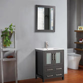 24 in. Single Sink Bathroom Vanity Compact Set in Espresso - Decohub Home