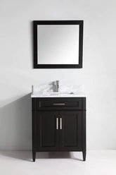 30 in. Single Sink Bathroom Vanity Set in Espresso,Carrara Marble Stone Top - Decohub Home
