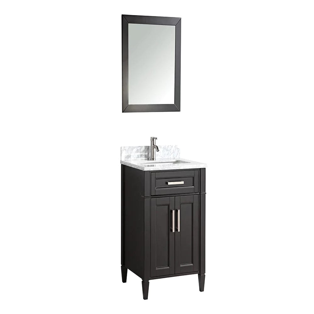 30 in. Single Sink Bathroom Vanity Set in Espresso,Carrara Marble Stone Top