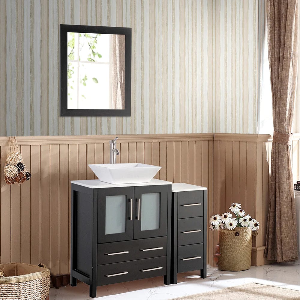 36 in. Single Sink Bathroom Vanity Combo Set in Espresso - Decohub Home