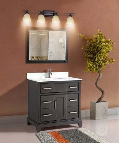 36 in. Single Sink Bathroom Vanity Set in Espresso - Decohub Home