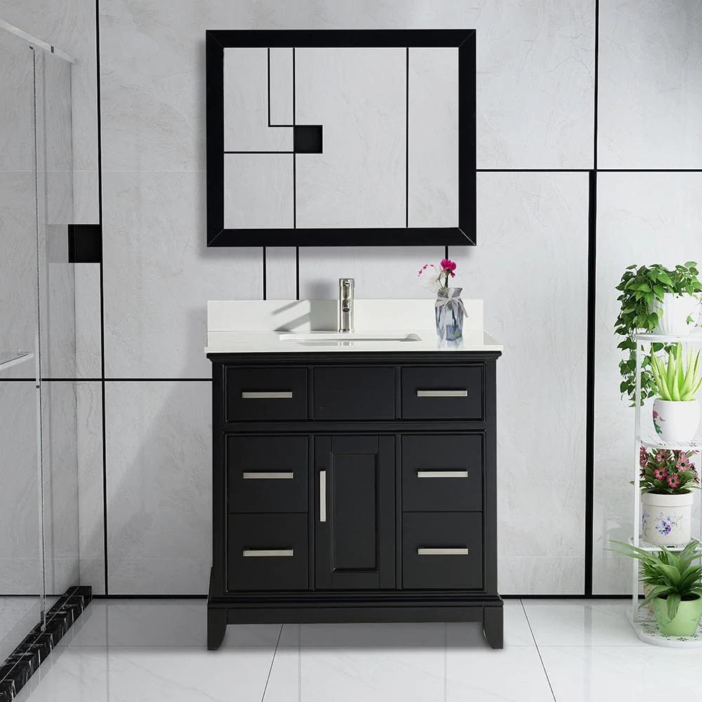 36 in. Single Sink Bathroom Vanity Set in Espresso - Decohub Home
