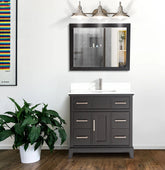 36 in. Single Sink Bathroom Vanity Set in Espresso - Decohub Home