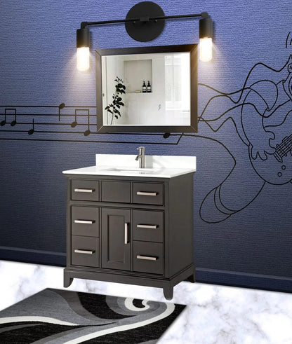 36 in. Single Sink Bathroom Vanity Set in Espresso - Decohub Home