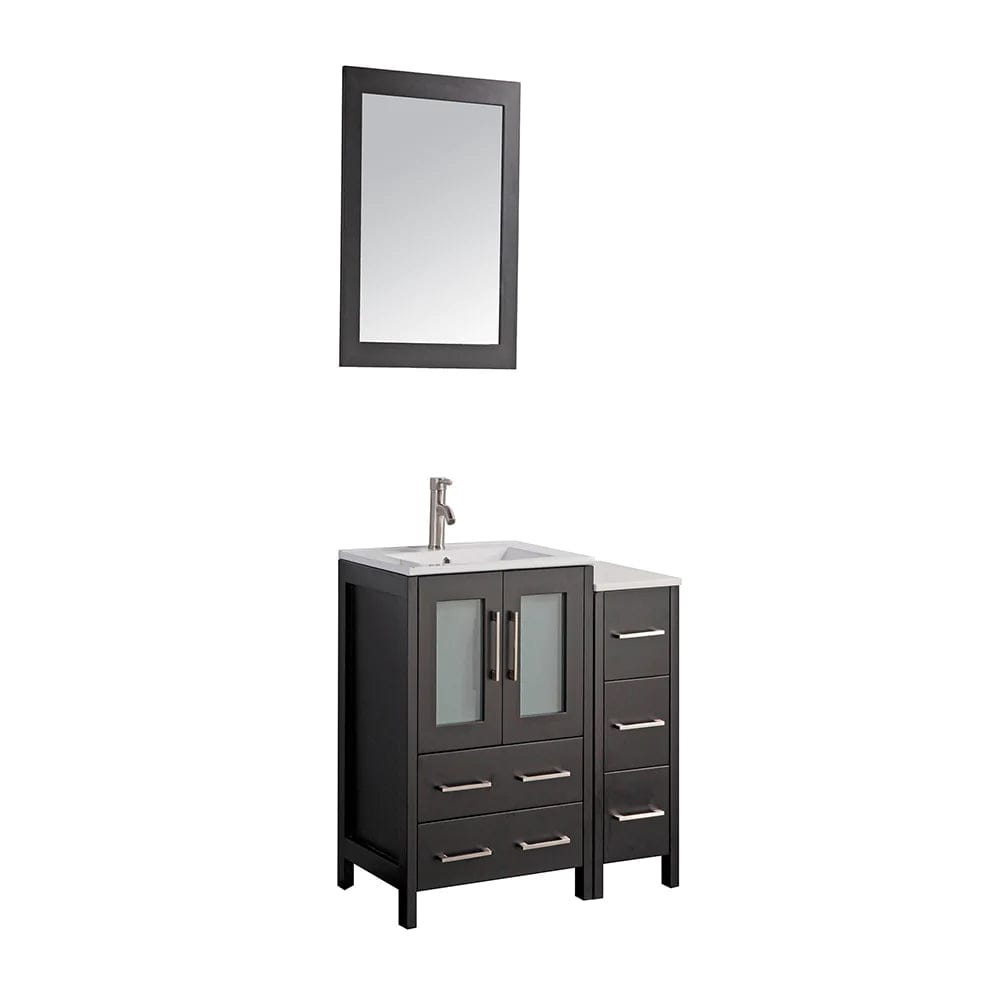 36 in. Single Sink Modern Bathroom Vanity Combo Set in Espresso - Decohub Home