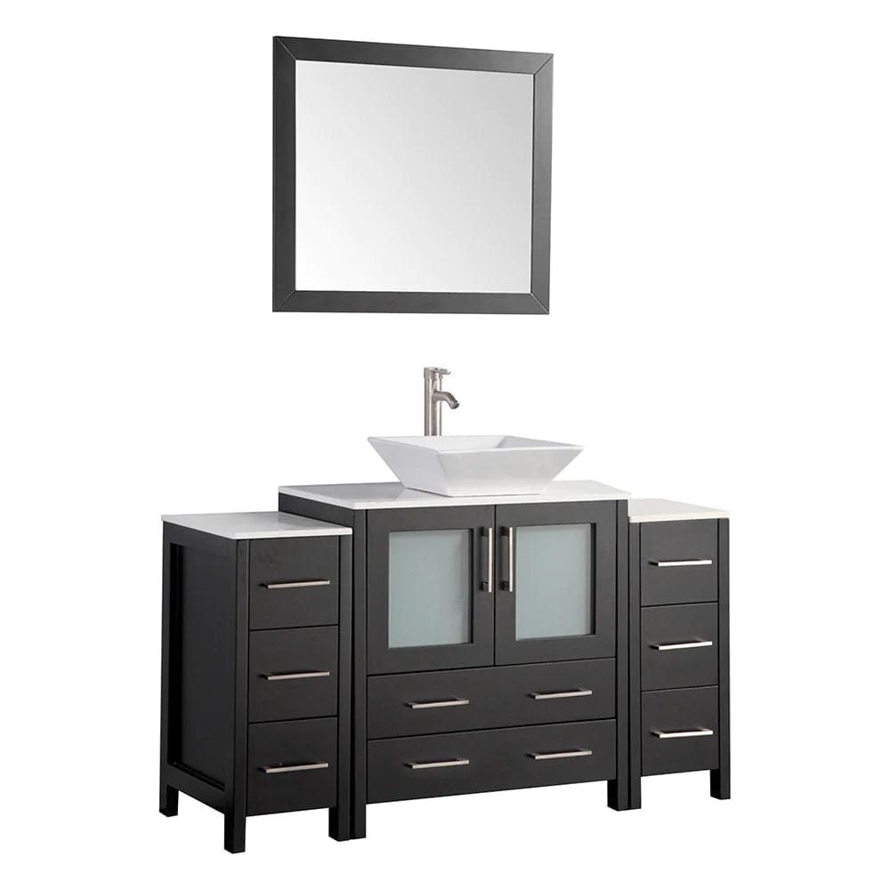 54 in. Single Sink Bathroom Vanity Combo Set in Espresso - Decohub Home