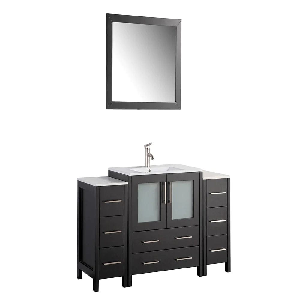 54 in. Single Sink Bathroom Vanity Combo Set in Espresso - Decohub Home