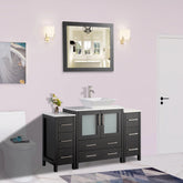 54 in. Single Sink Bathroom Vanity Combo Set in Espresso - Decohub Home