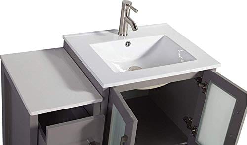 60 in. Double Sink Modern Bathroom Vanity Combo Set in Espresso - Decohub Home