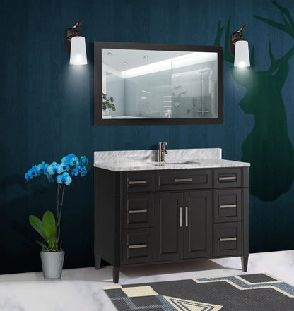 60 in. Single Sink Bathroom Vanity Set in Espresso ,Carrara Marble Stone Top - Decohub Home