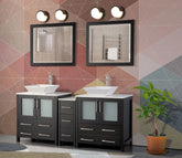 72 in. Double Sink Bathroom Vanity Combo Set in Espresso - Decohub Home